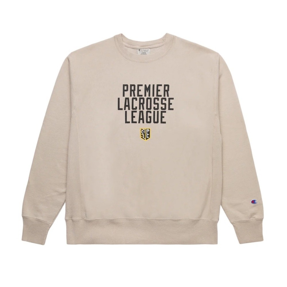 Champion PLL Garment Dyed Reverse Weave Crew Sweatshirt Cream Small